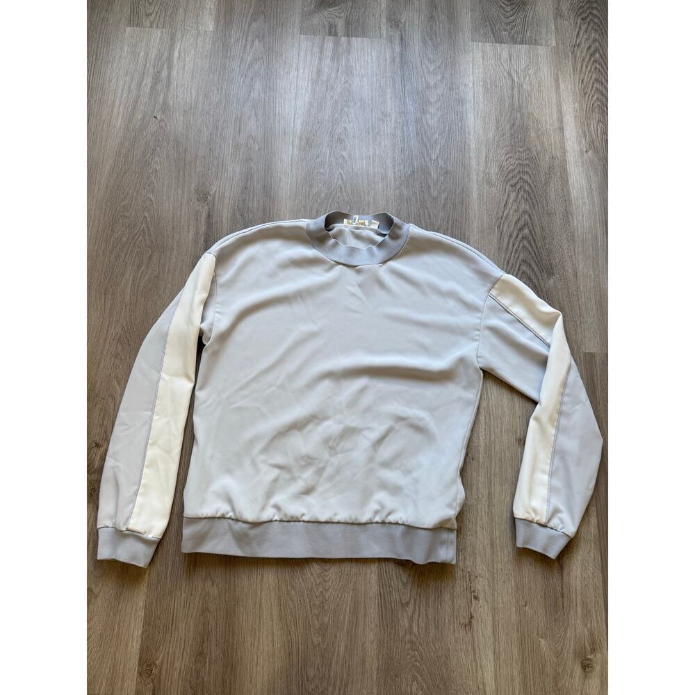 Ted Baker London Long Sleeve White/ Gray Blouse, Pullover, Women's size 2